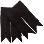 Premium Quality - Black Garter Kilt Flashes - More Details