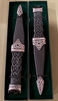 Black Cut Stone Top Sgian Dubh (In Stock) - More Details