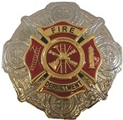 Firefighter Gold and Red Brooch (In Stock) - More Details