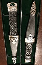 Shamrock Sgian Dubh with Celtic Knot Mounts (IN STOCK) - More Details