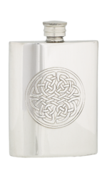 4oz Celtic Knot Pewter Hip Flask with Funnel. (IN STOCK) - More Details